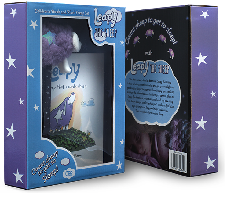 Leapy the Sheep children’s book and plush sheep gift set.
